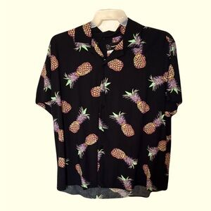 Original Use Black and Purple Casual Button Down Shirt